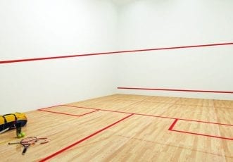 Perspectiva ilustrada da quadra de squash