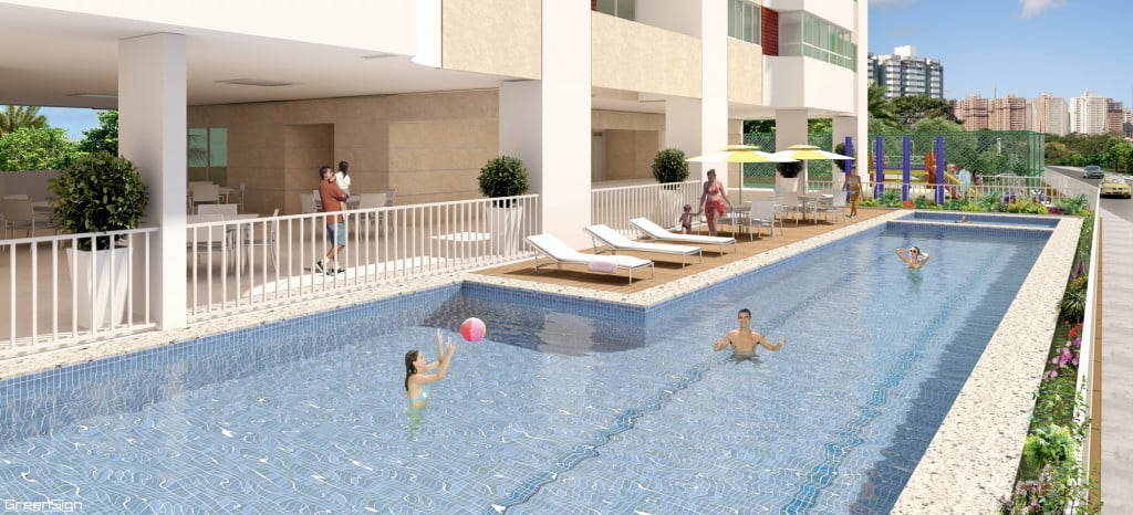 Perspectiva da piscina