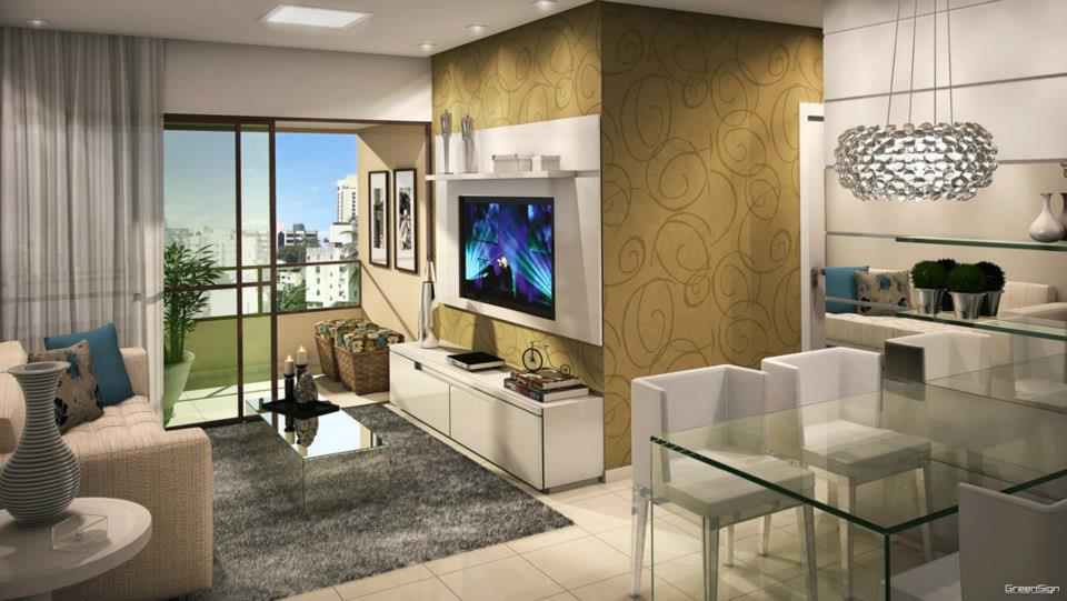 Perspectiva do Living Ampliado do empreendimento