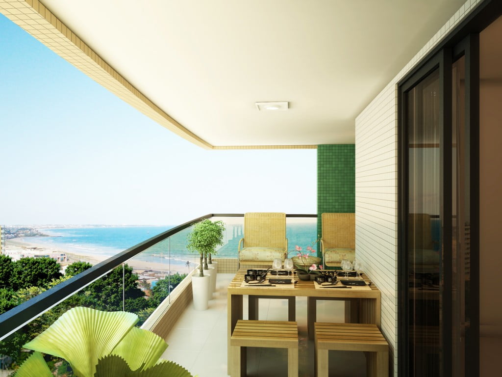 Perspectiva Varanda do Residencial Atlantic House, localizado no bairro de Jardim Armação, em Salvador.