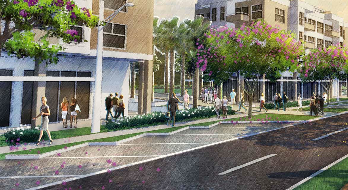 Perspectiva Artística da avenida com ciclovia do Vívea Nova Camaçari