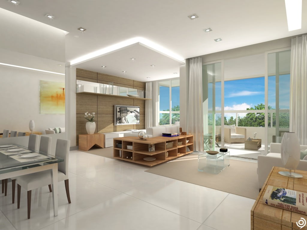 Perspectiva do living do Villa Florestal.