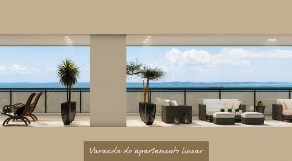 Apartamento Linear - Varanda do empreendimento.