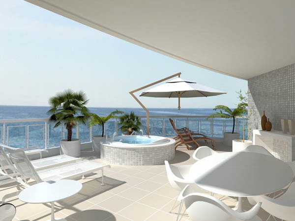 Perspectiva varanda do Ondina Porto Residence.