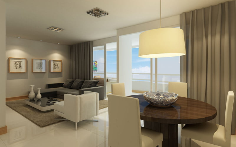 Perspectiva do Living do Premier Apipema.