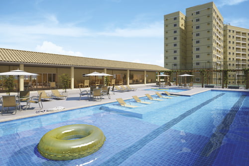 Perspectiva da piscina