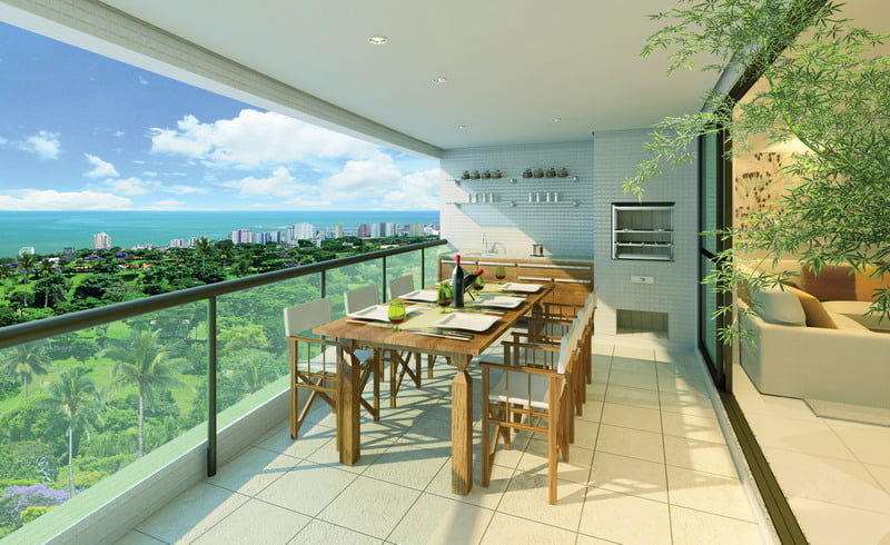 Perspectiva da varanda, Manhatan Square Home.