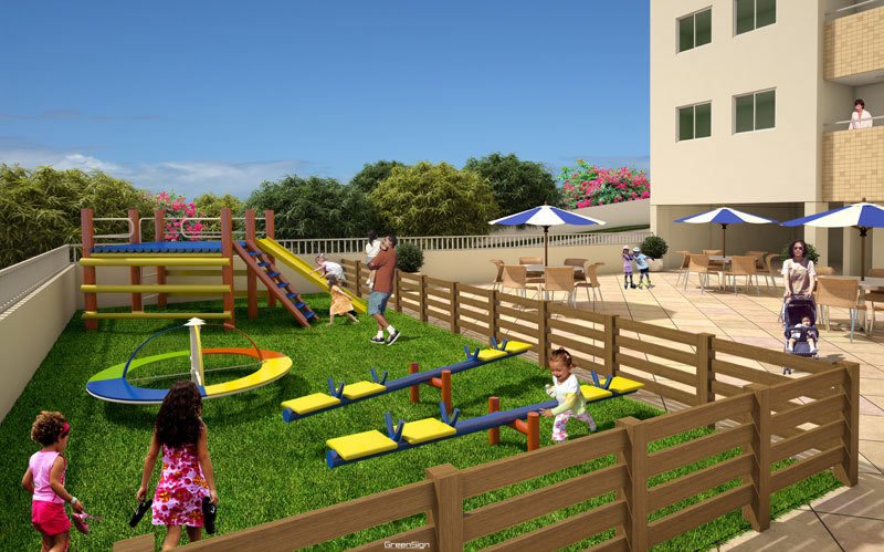 Perspectiva do parque infantil