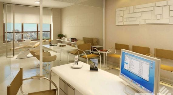 Perspectiva do consultório odontológico do Cosmopolitan Home Stay & Offices