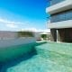 Perspectiva da piscina do Blue Coast Residence