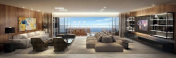Perspectiva do Living - Apartamento 300m² do Undae Ocean