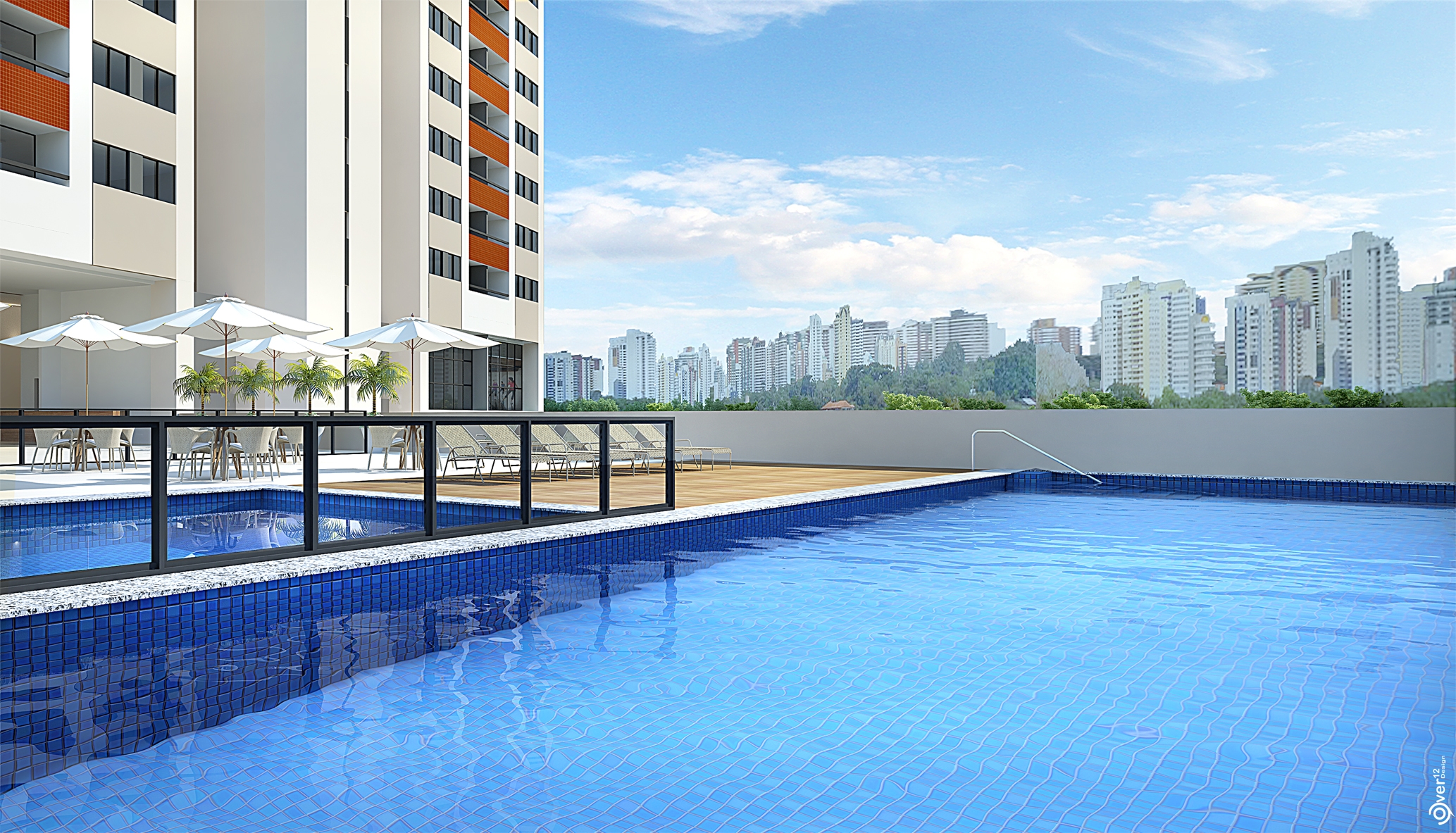 Perspectiva da piscina