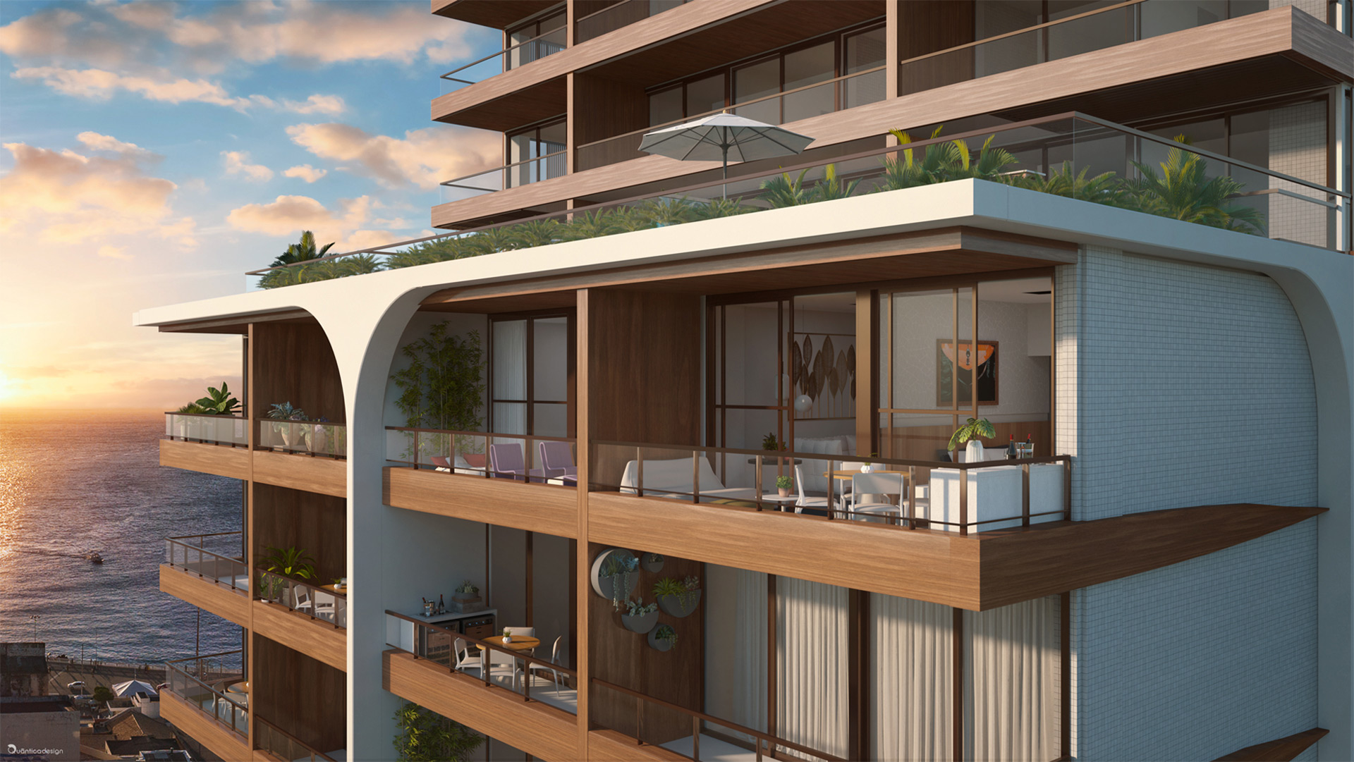 Perspectiva da varanda do NAU Barra Life Style.