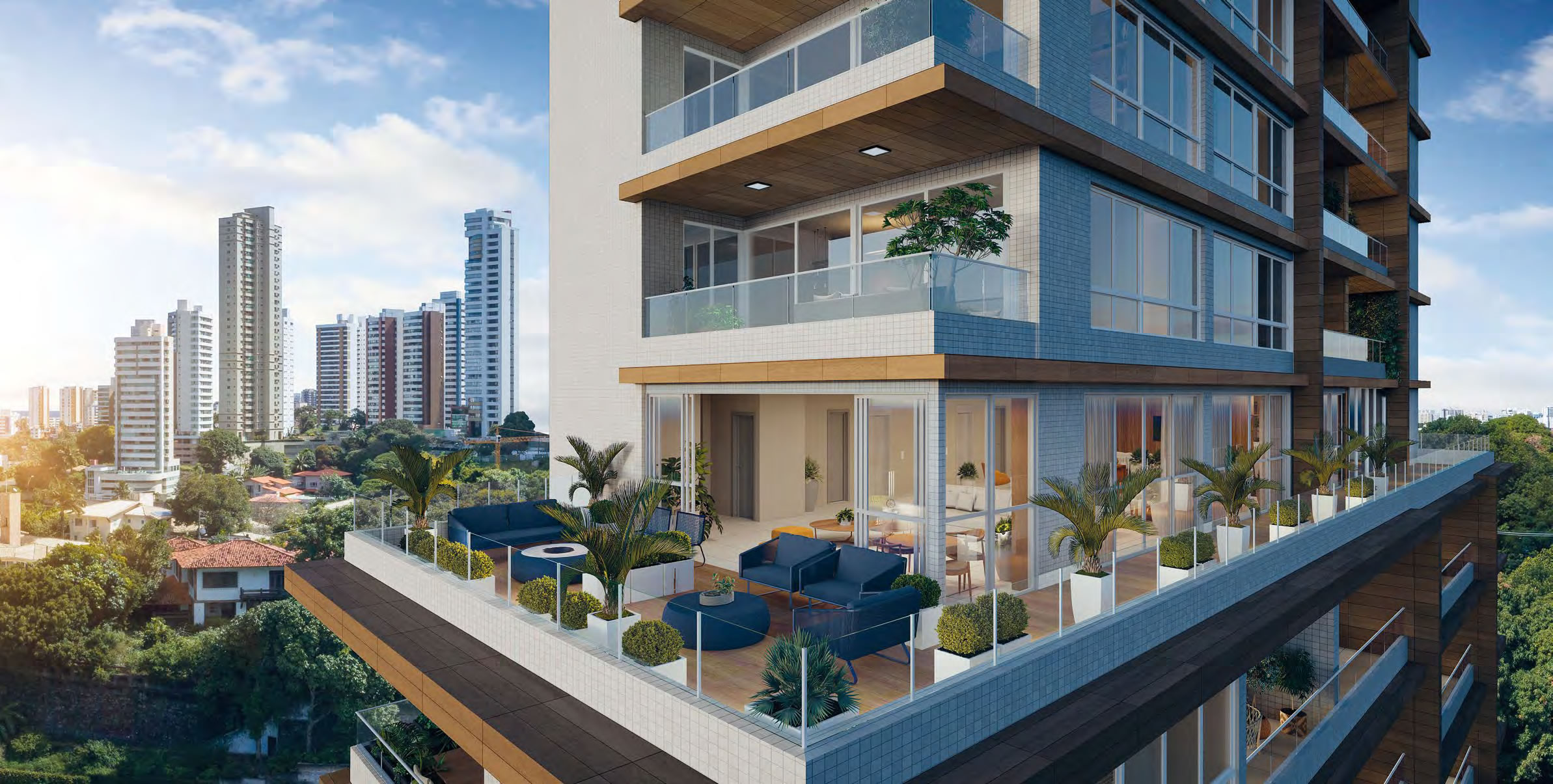 Perspectiva do Sky Lounge do Duetto Horto