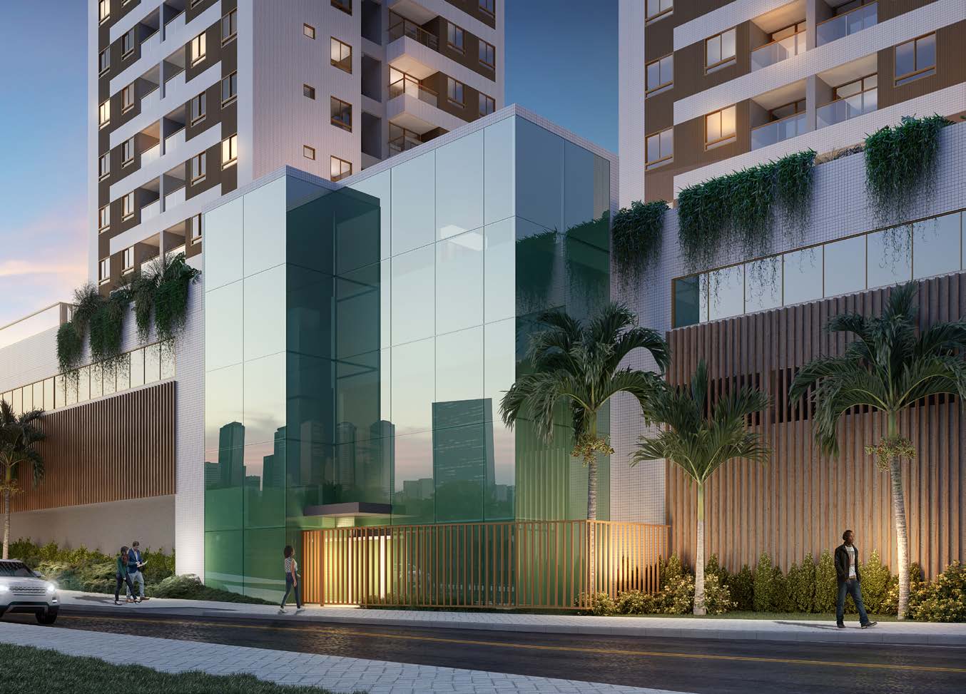 Perspectiva da fachada do Residencial Orquidário
