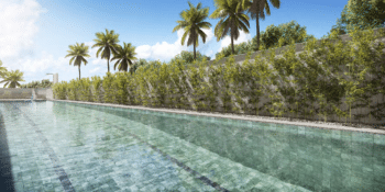 Perspectiva da piscina com raia de 20m do MOVE Itaigara