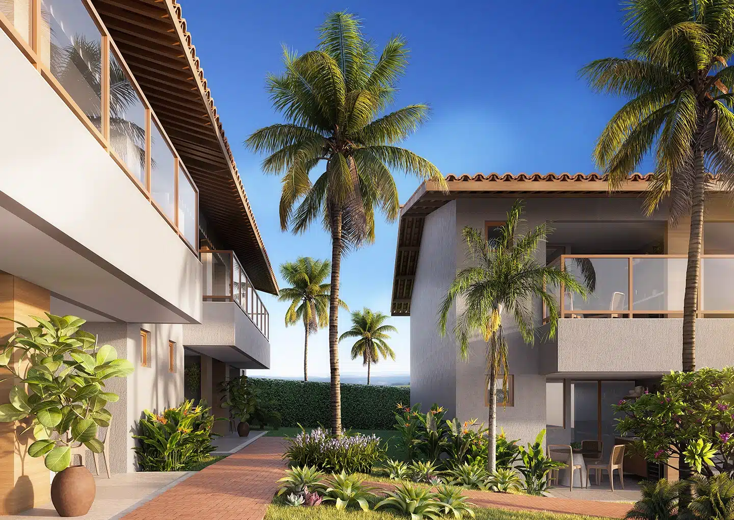 Fachada Elegante e Paisagismo Sofisticado no Bela Vista Imbassaí