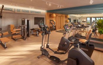 Perspectiva da academia do Vivai São Rafael em Salvador, equipada com esteiras, bicicletas ergométricas e aparelhos de musculação em ambiente moderno.