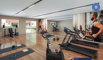 Academia equipada do Residencial Eloisio Sobral da Silveira com esteiras, bicicletas, pesos e espaço para treino funcional em ambiente moderno e climatizado.