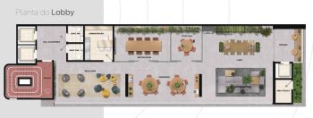 Planta baixa do lobby do Easy São Lázaro em Salvador, mostrando coworking, relax zone, meeting room, study hall, varanda e área técnica.