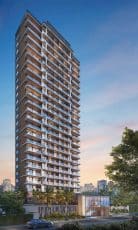 Fachada do edifício Lumio Jardim Apipema em Salvador, torre única com varandas amplas, design contemporâneo e paisagismo na entrada.