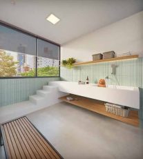 Pet Care do Lumio Jardim Apipema em Salvador, com bancada moderna para banho e cuidados com pets, ambiente iluminado e funcional.