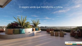 Jardim externo panorâmico do LeVille Residence