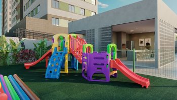 Playground infantil colorido no Bela Vista Residencial com área segura