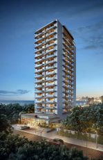 Fachada do edifício House Macapá 211 em Ondina, Salvador, com vista para o mar e arquitetura moderna